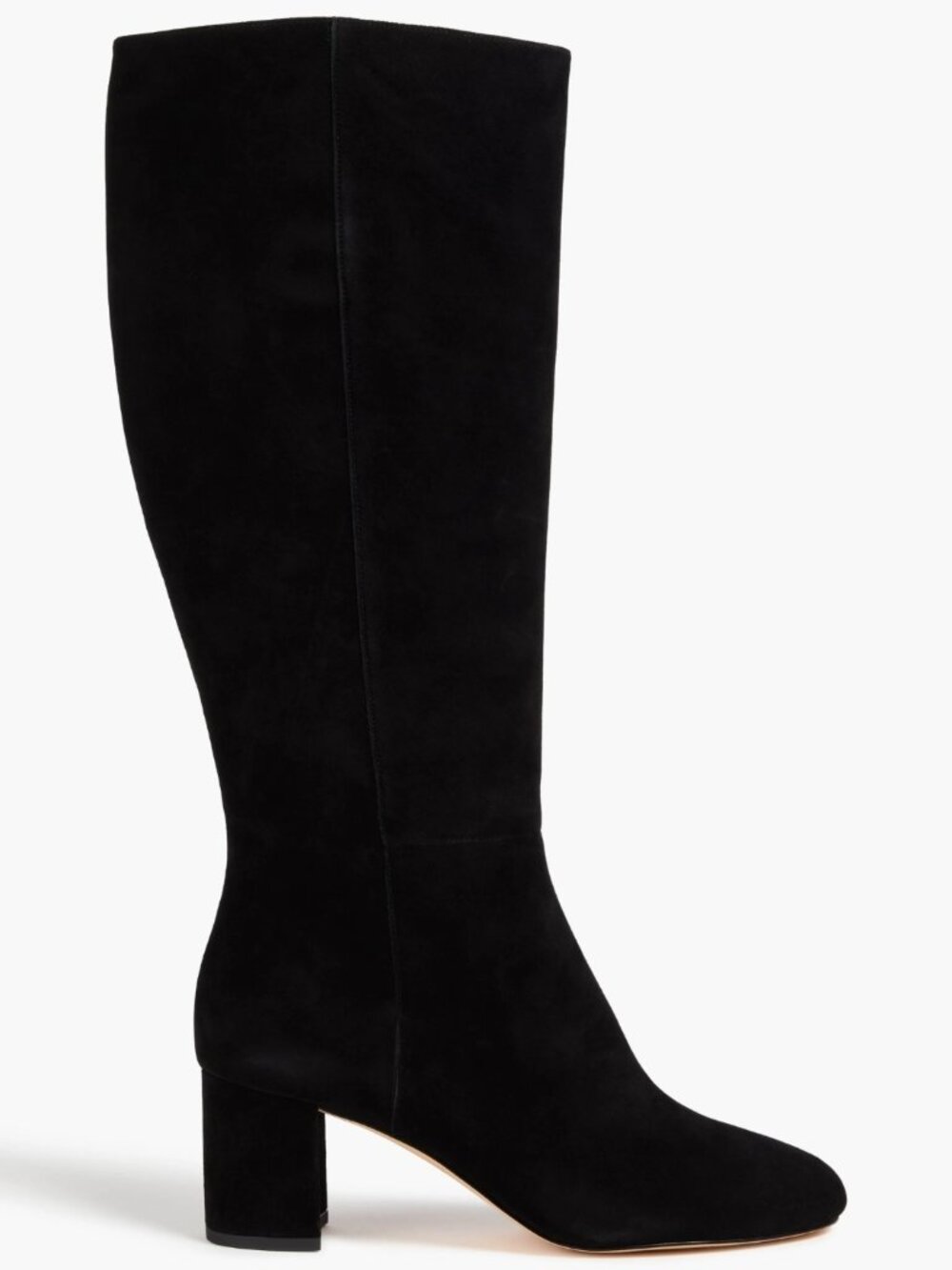 $900 STUART WEITZMAN CELINA "SW" LOGO SUEDE KNEE BOOT BLACK BLOCK 10 US (PD13)